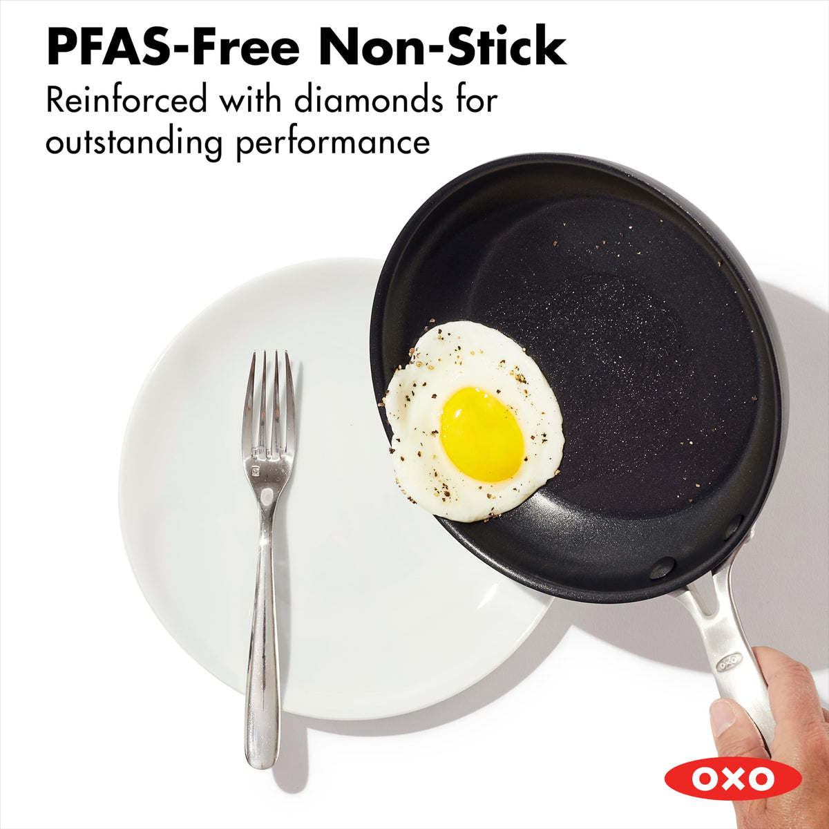 Enhanced 8" 10" and 12" 3 Piece Frying Pan Skillet Set