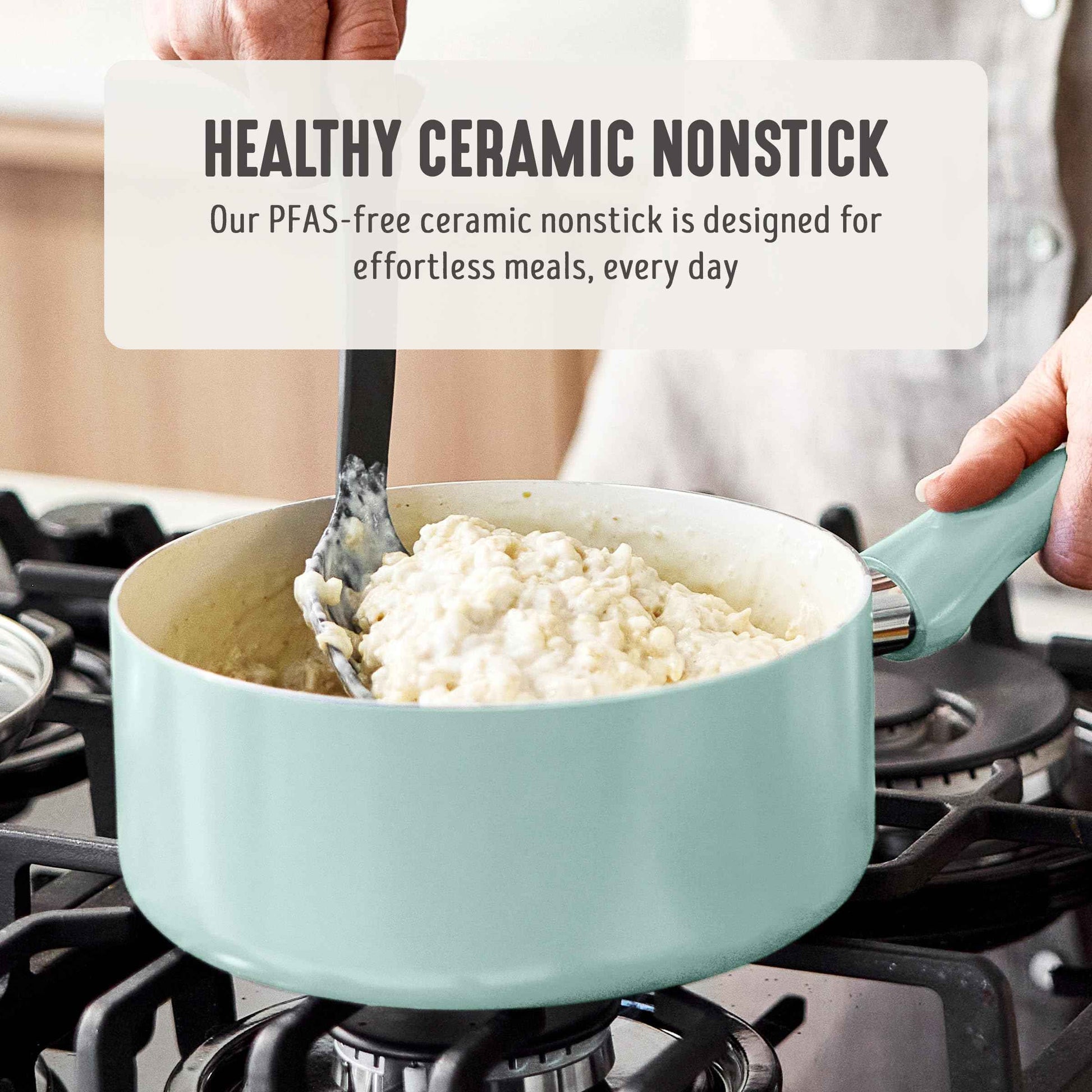 2QT Ceramic Nonstick Saucepan with Lid