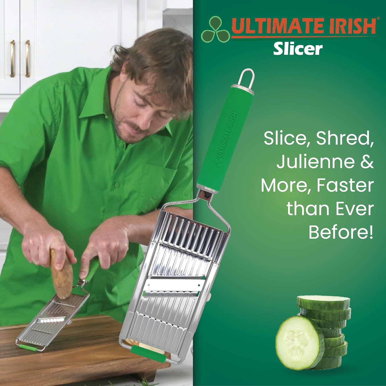 Slicer – Amazing Veggie Slicer for Effortless Kitchen Prep Made Simple! – Use it as a Food Shredder, & Grater - Multifunctional with Non-Slip Handle & Base - Culinary Roots