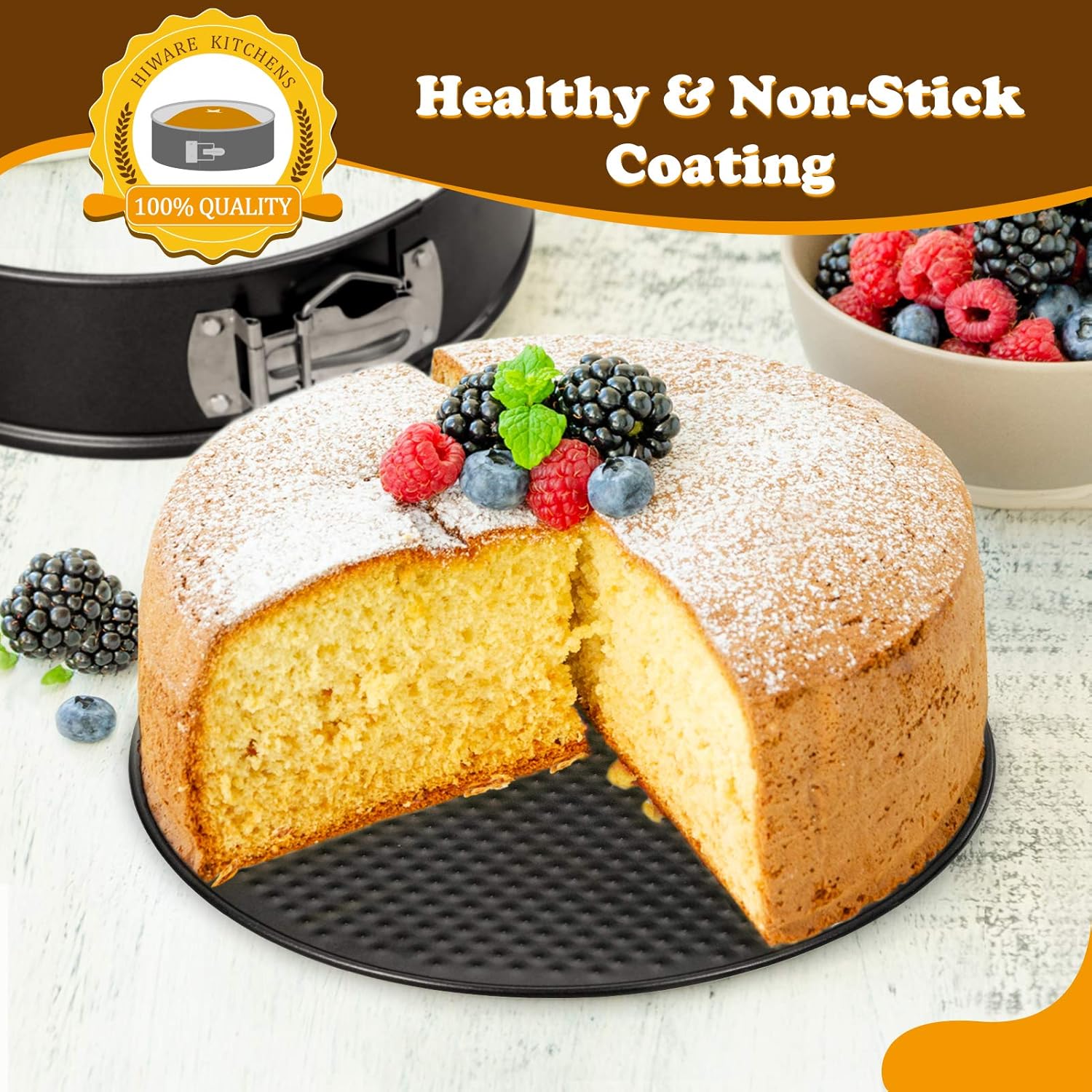 Hiware 8 Inch Non-stick Springform Pan with Removable Bottom - Leakproof Cheesecake Pan - Culinary Roots