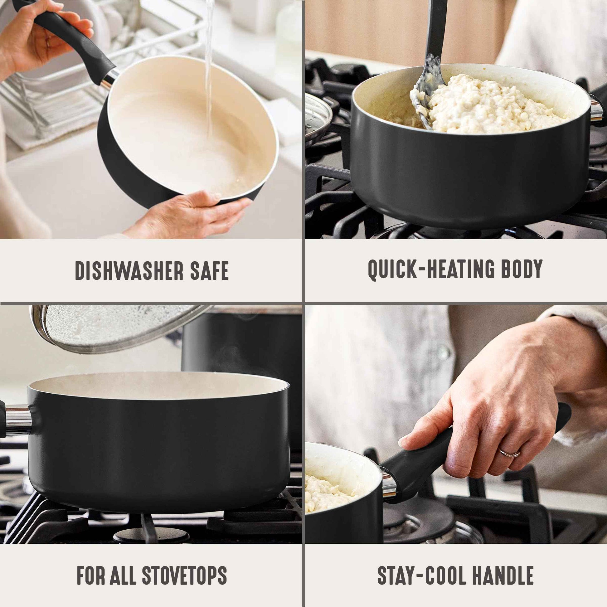 2QT Ceramic Nonstick Saucepan with Lid