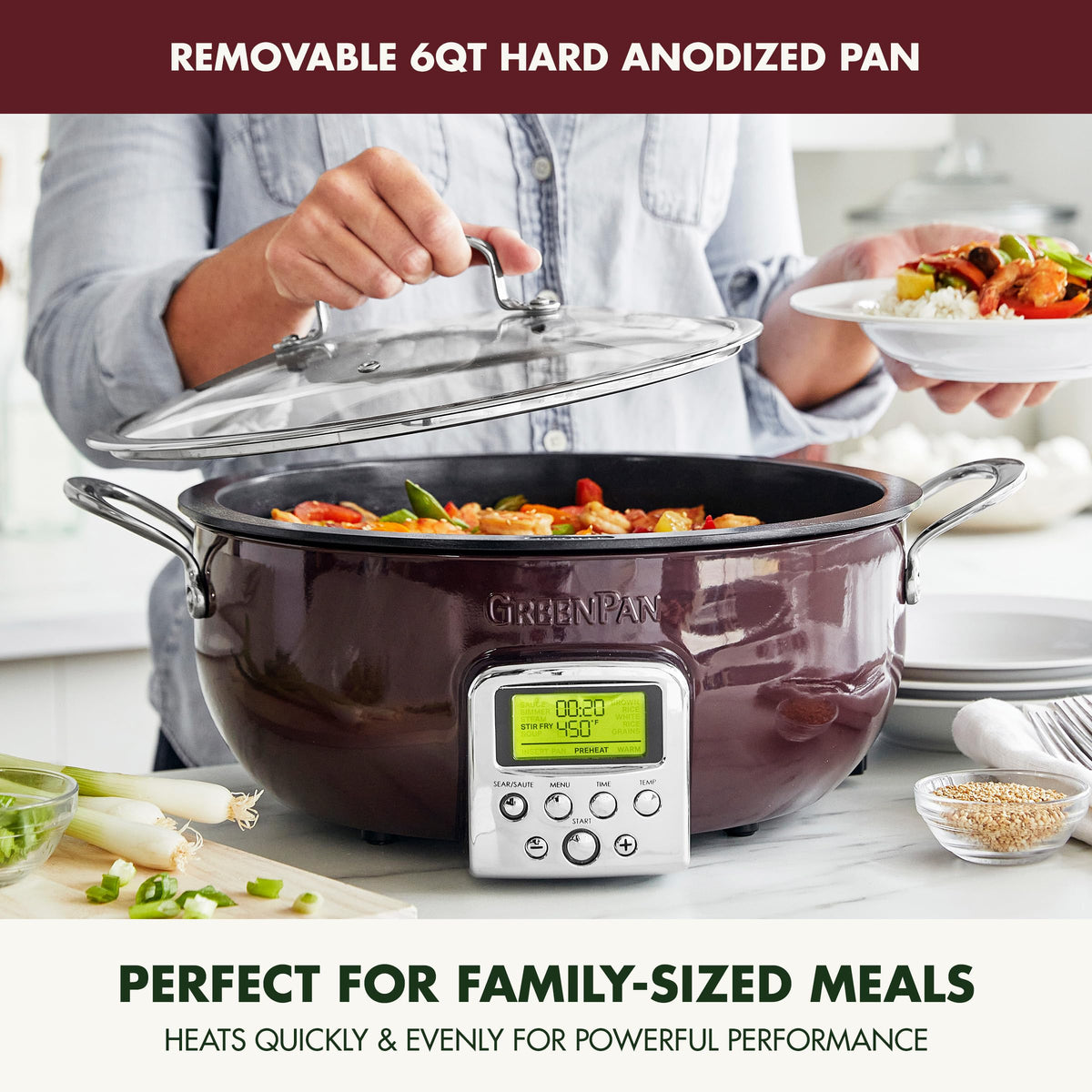 Elite Essential Smart Electric 6QT Skillet Pot