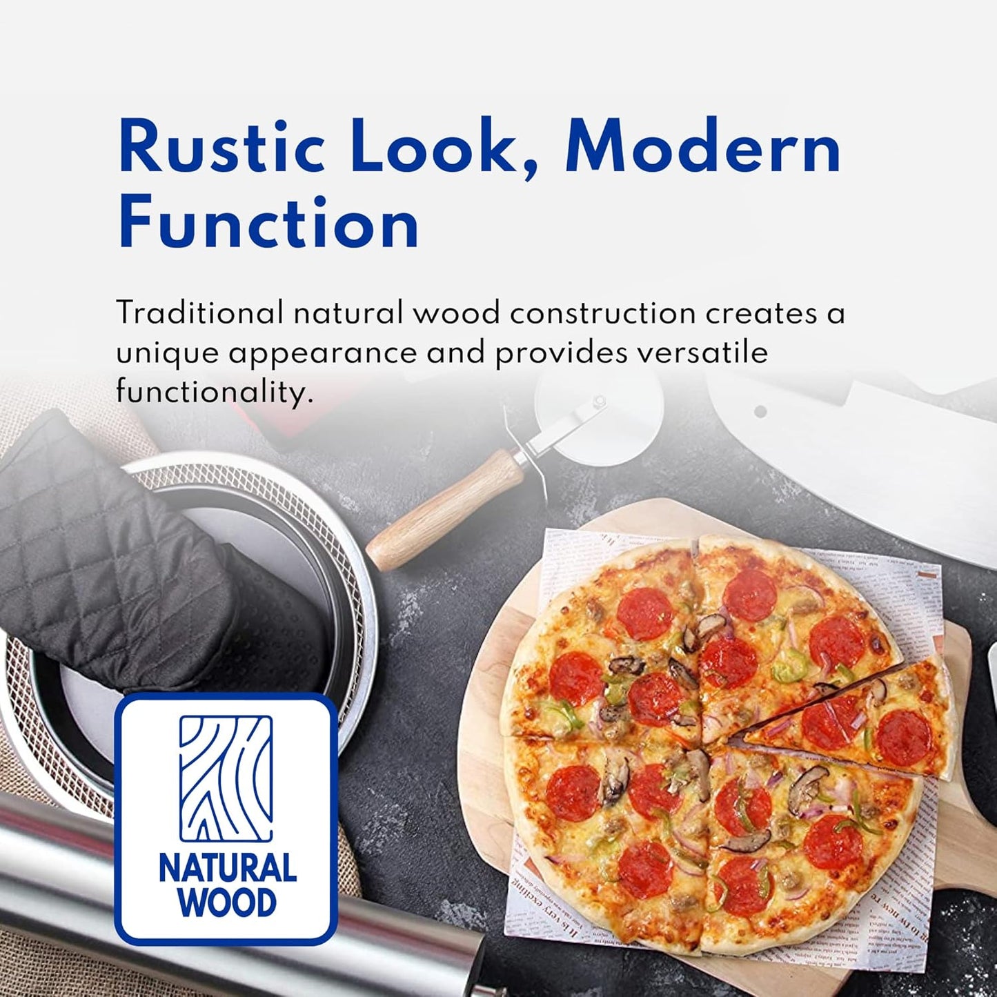 New Star Foodservice 50288 Restaurant-Grade Wooden Pizza Peel, 14" L x 14" W Plate, with 22" L Wooden Handle, 36" Overall Length - Culinary Roots