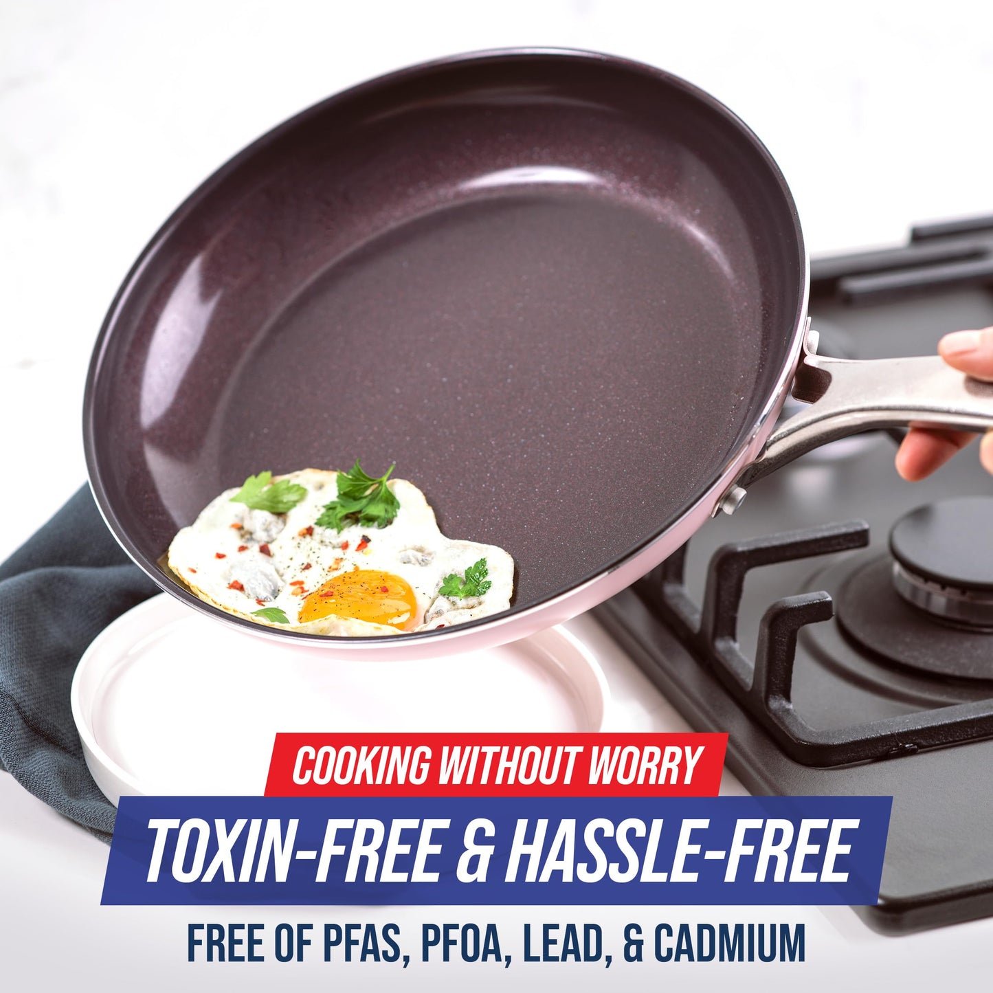 Cookware Diamond Infused Ceramic Nonstick 10" Frying Pan Skillet