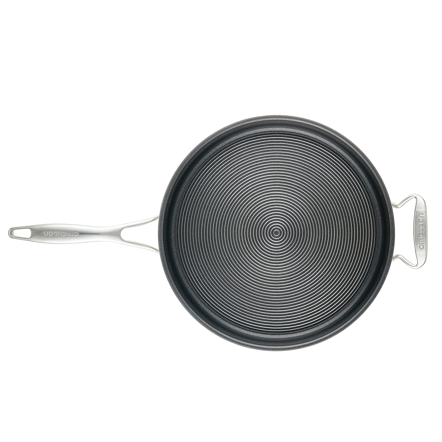 Clad Stainless Steel Saute Pan with Lid and Hybrid SteelShield and Nonstick Technology