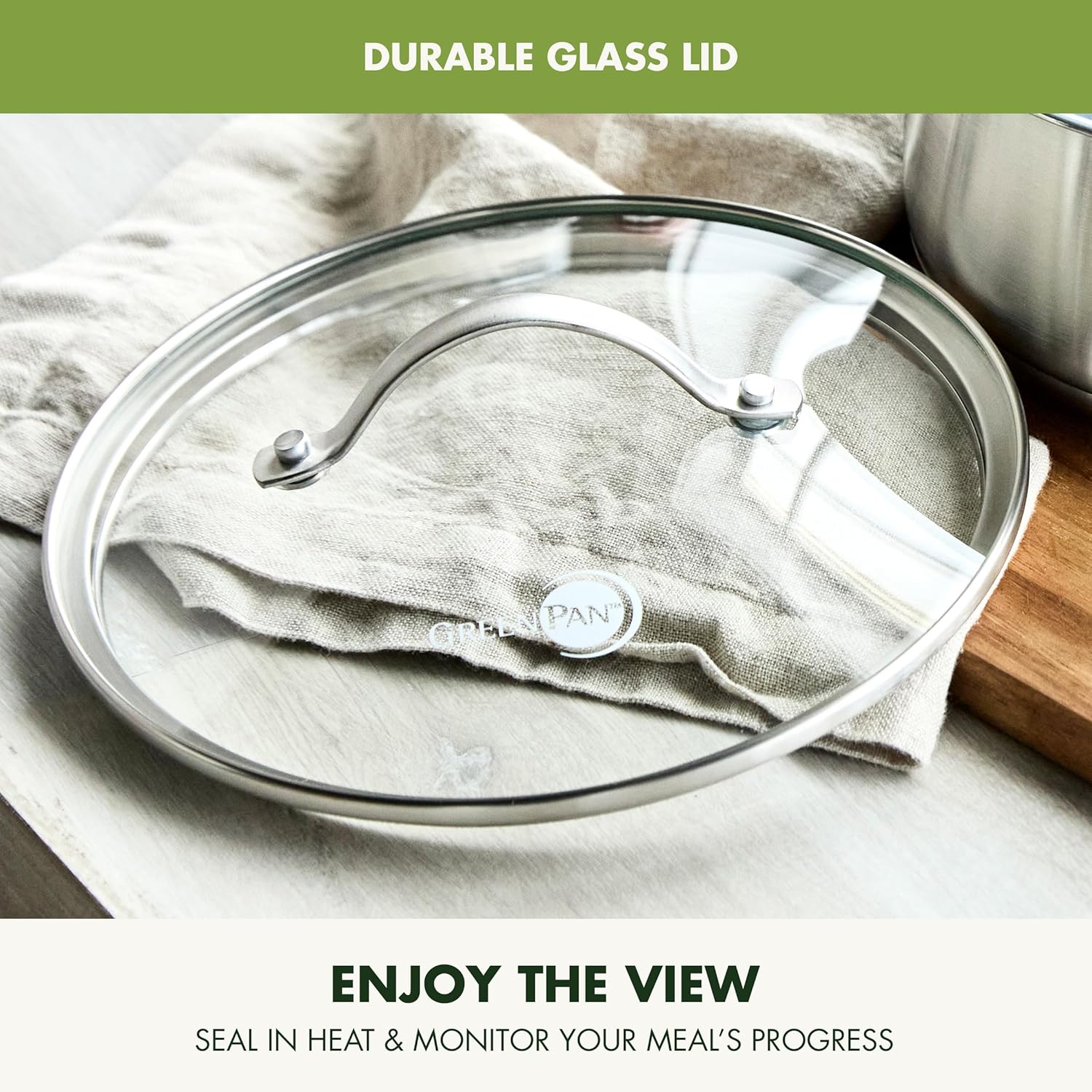 GreenPan Stainless Steel Treviso 2.1QT Saucepan with Lid, Healthy Ceramic Nonstick, PFOA-Free PFAS-Free, Induction, Dishwasher Safe, Oven Safe, Even Heating, Silver - Culinary Roots