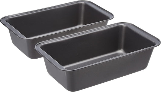 Amazon Basics Rectangular Baking Bread Loaf Pan, 9.5 x 5 Inch, Set of 2, Gray - Culinary Roots