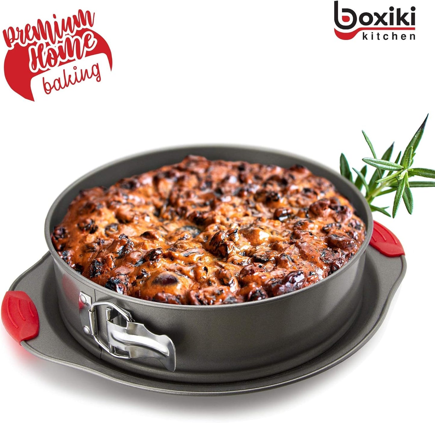 Boxiki Kitchen 10 Inch Nonstick Springform Pan, Professional Spring Form and Cheesecake Baking Mold, Leakproof Cake Pan with Silicone Handles - Culinary Roots