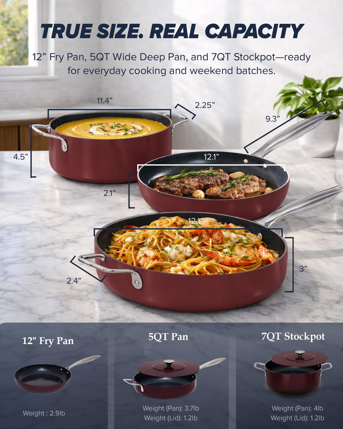 Essential Series 5PC Ceramic Cookware Set PFAS