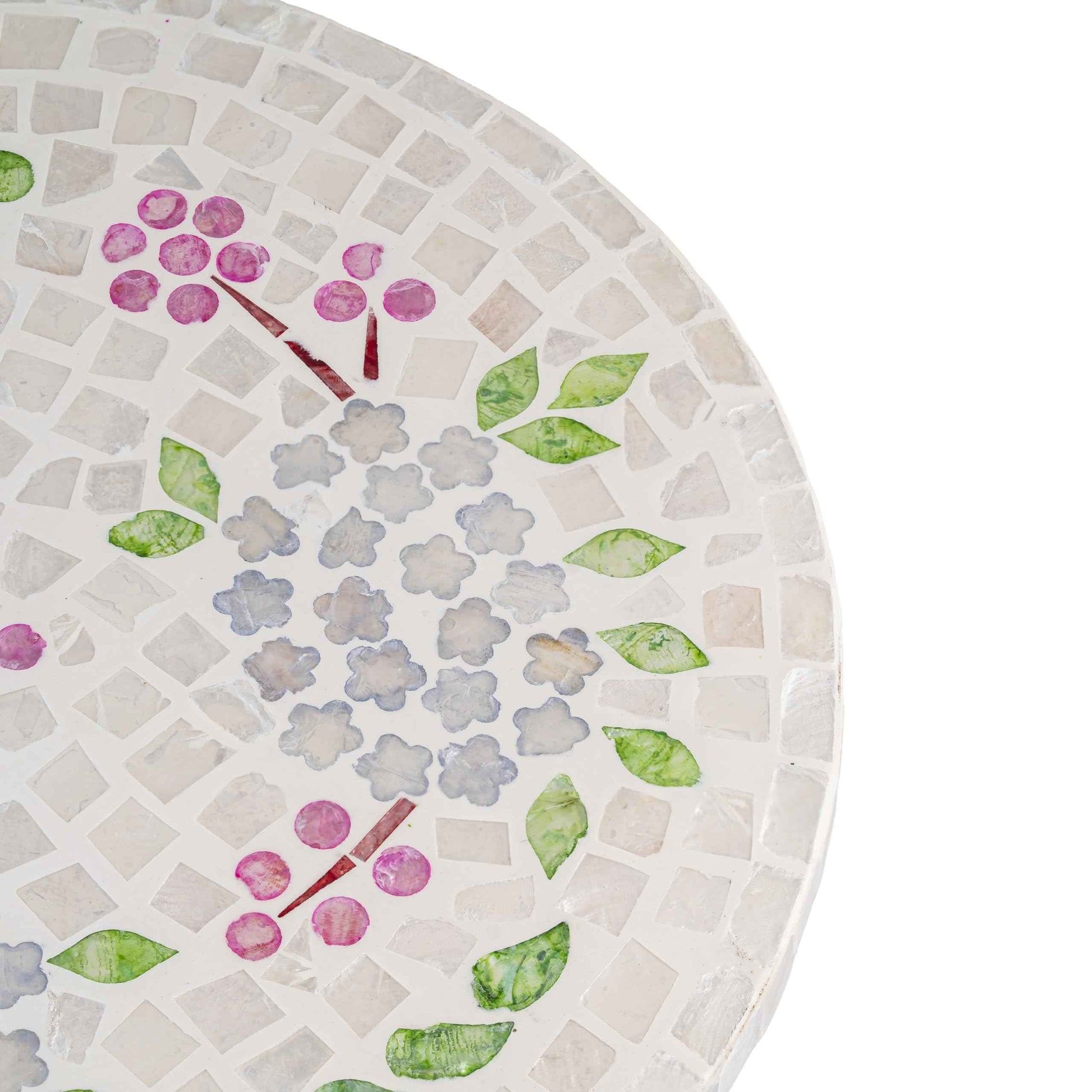 12.6” Pink Hydrangea Capiz Shell Lazy Susan