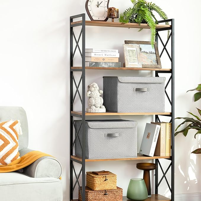 GRANNY SAYS Closet Storage Bins, Storage Boxes with Lids, Clothes Organizing Bins, Lidded Baskets for Toys, Clothing, Gray, Extra Large, 2-Pack