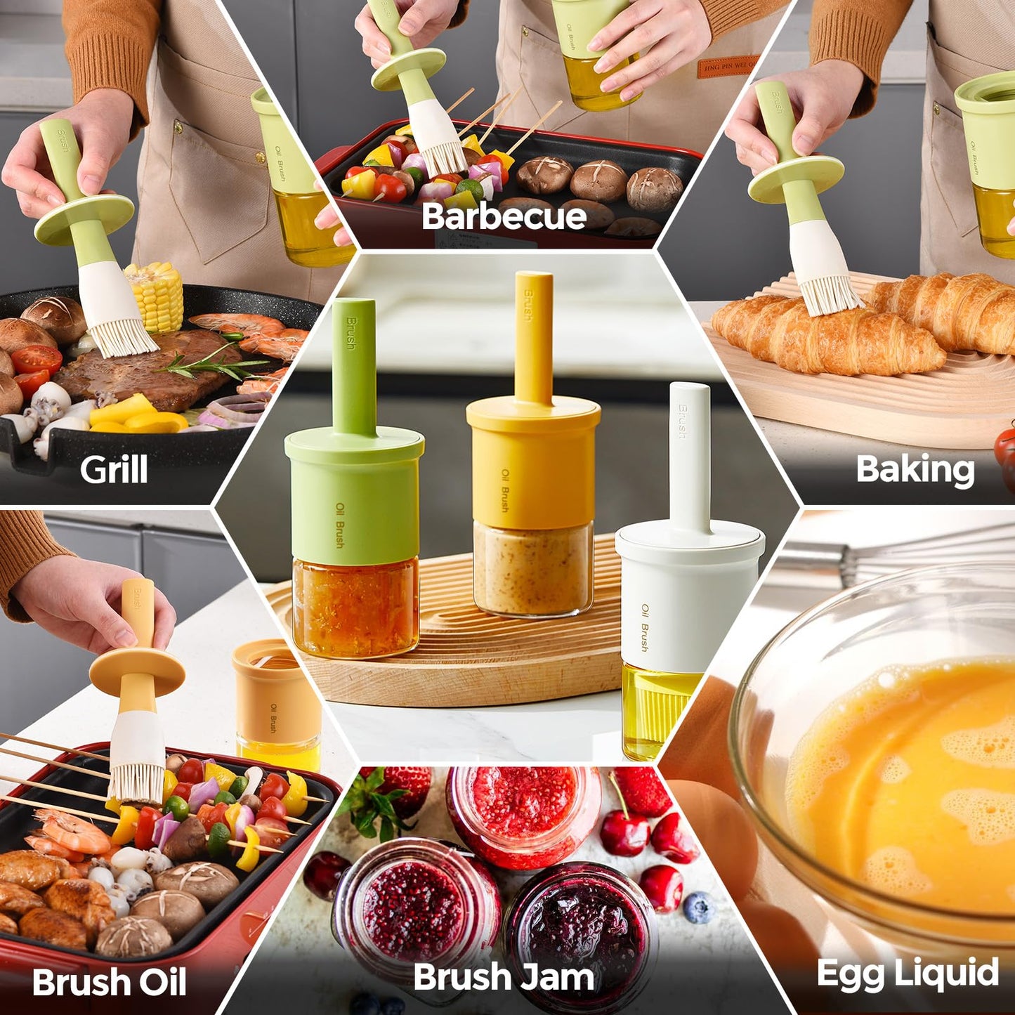 Oil Dispenser with Brush for Kitchen
