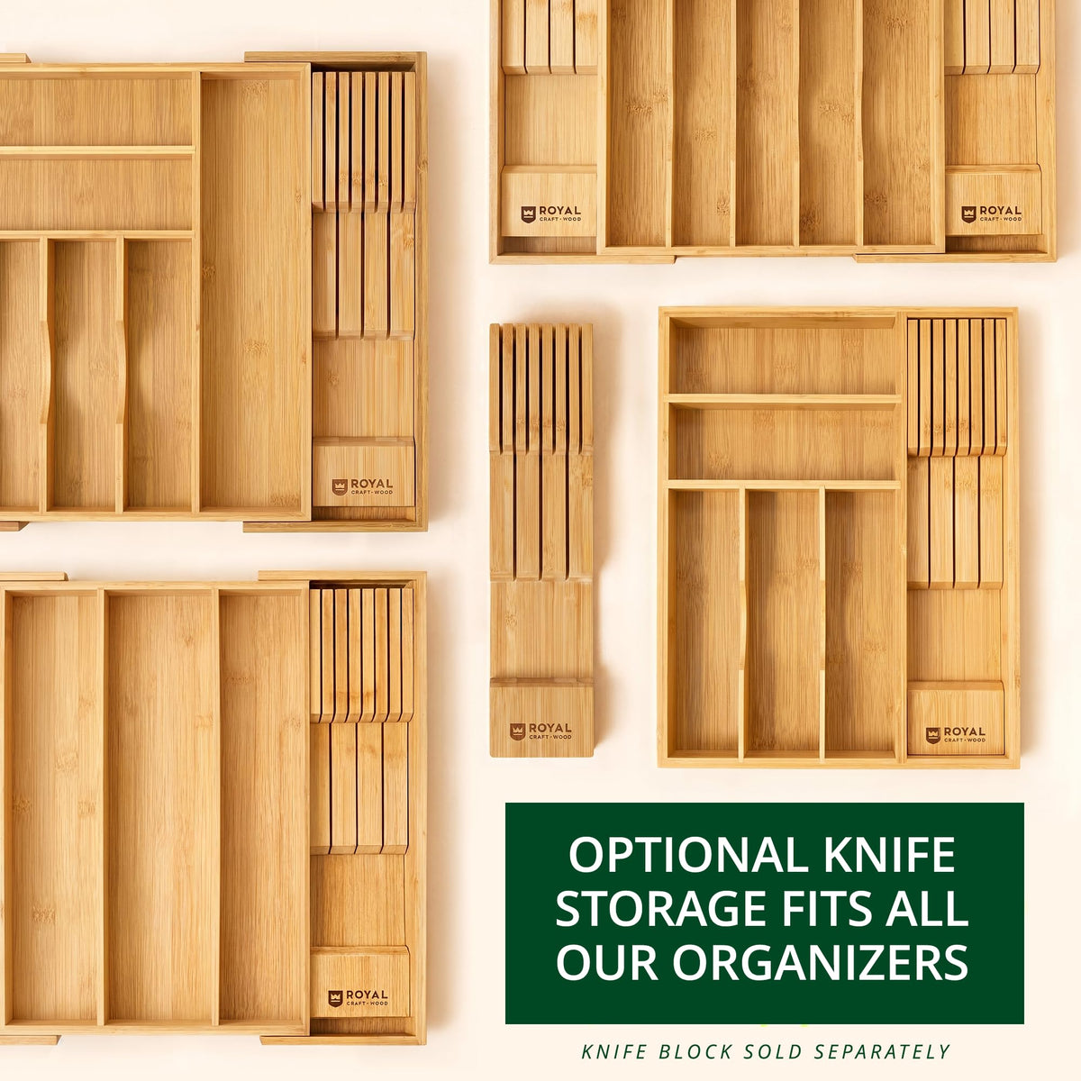 Luxury Bamboo Utensil Rack and Silverware Organizer