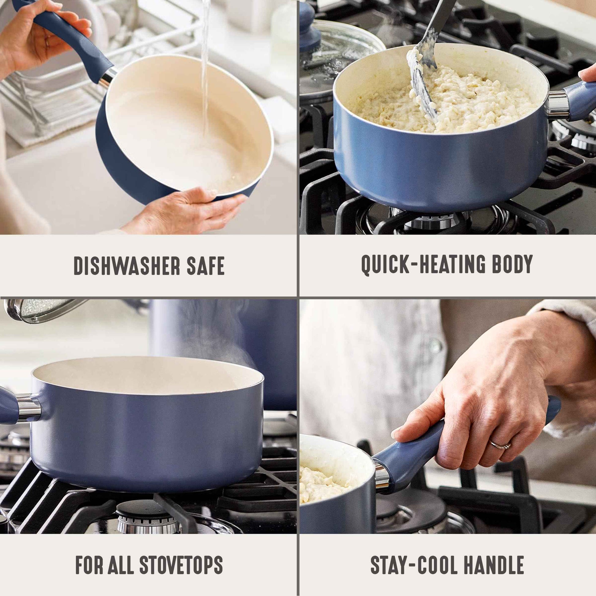 2QT Ceramic Nonstick Saucepan with Lid