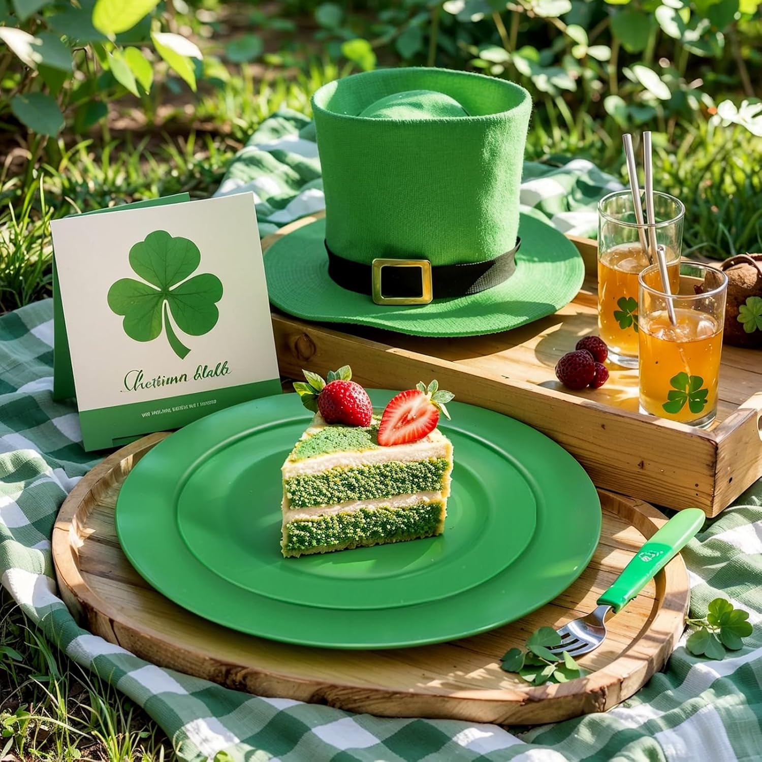 FLOWERCAT 60PCS Green Plates & St. Patrick's Day Plates - Heavy Duty Dark Green plates Disposable for St. Patrick's Party&Super Bowl- Include 30PCS 10.25" Dinner Plates & 30PCS 7.5" Dessert Plates - Culinary Roots