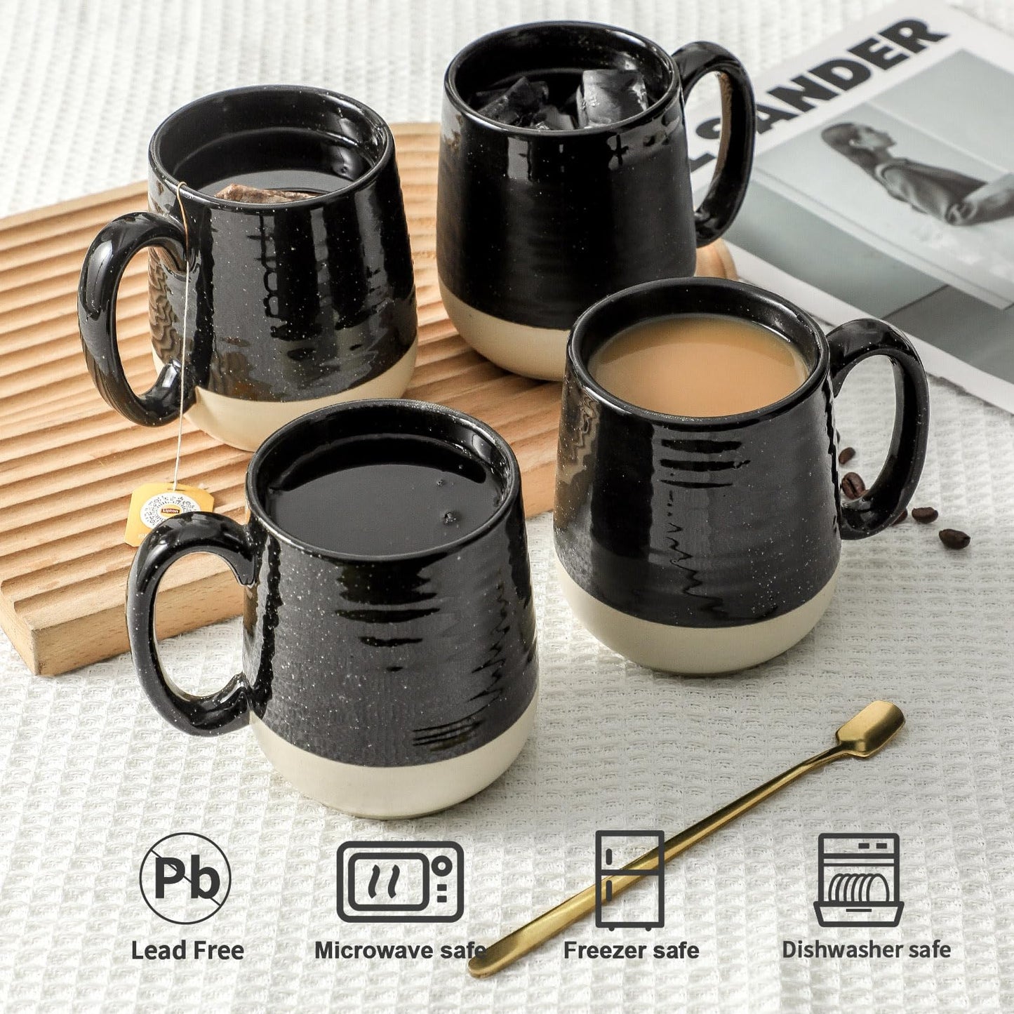 Ceramic Coffee Mugs Set (4 Count)