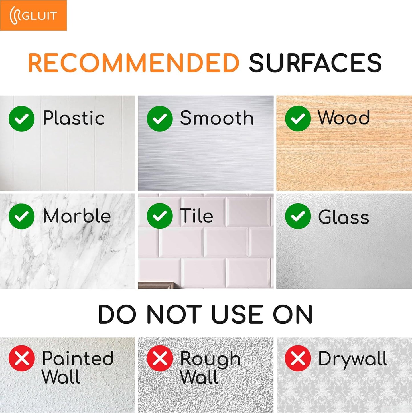 GLUIT Adhesive Wall Hooks for Hanging Heavy Duty 22 lbs Hooks for Walls No Damage, Towel Sticky Clear Hook, Waterproof, Home, Bathroom, Kitchen, Office, and Outdoor 12 Pack