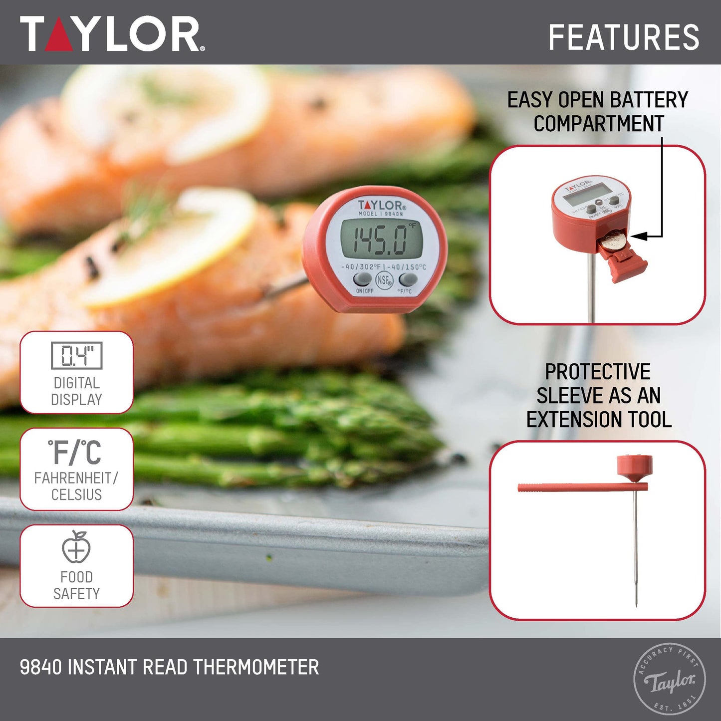 Instant Read Digital Meat Food Grill BBQ Cooking Kitchen Thermometer