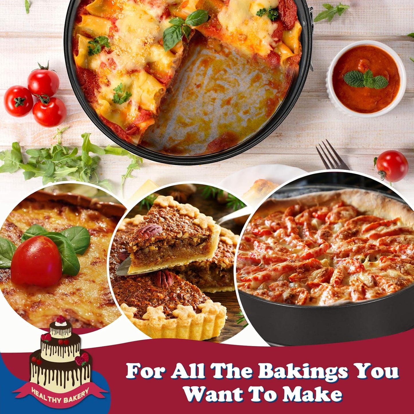 Hiware 9 Inch Non-stick Cheesecake Pan Springform Pan with Removable Bottom/Leakproof - Black - Culinary Roots