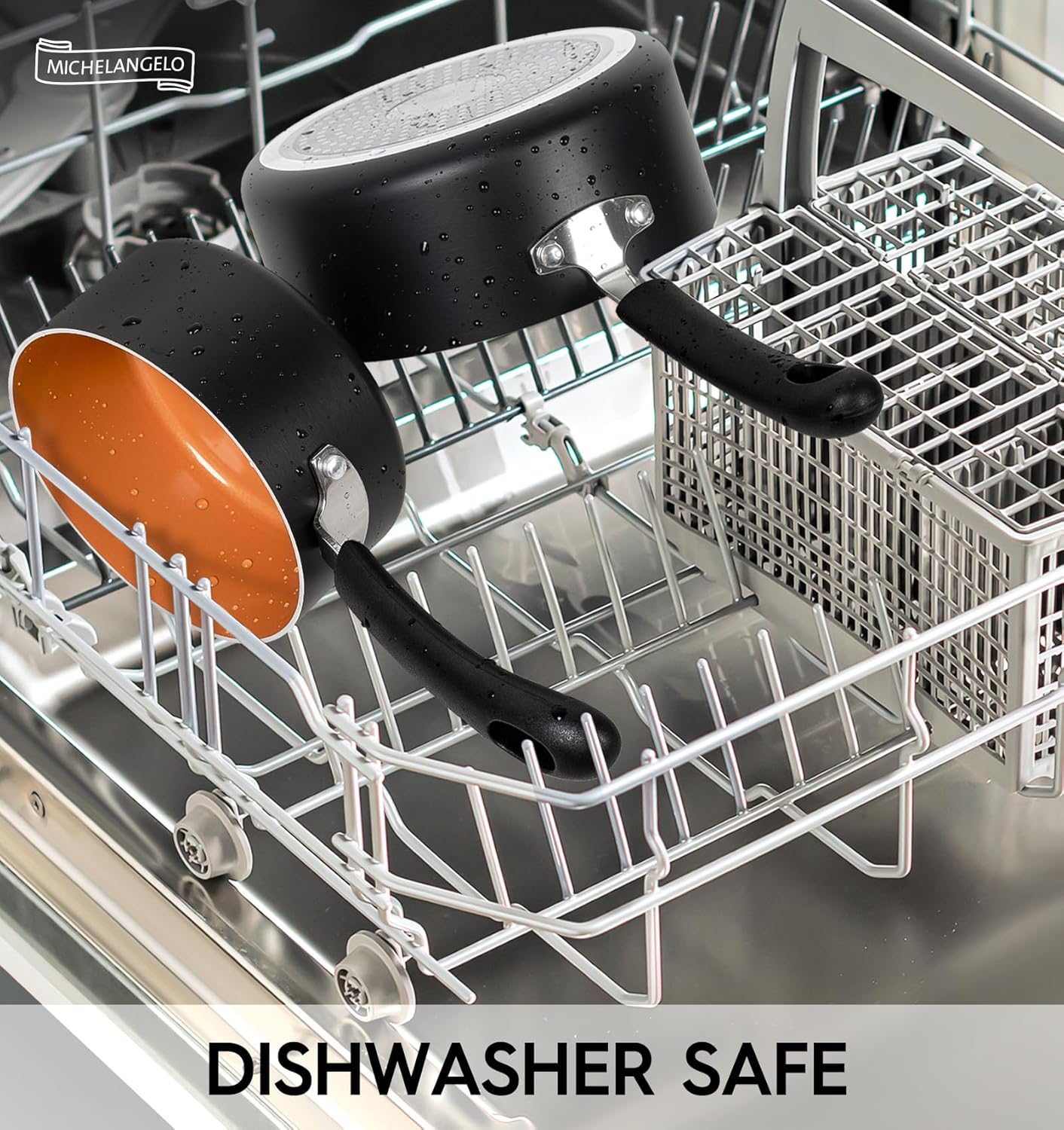 MICHELANGELO Nonstick Sauce Pan with Lid 1QT, 2QT & 3QT, Ceramic Saucepan Set, Copper Sauce pans, Non-Toxic Saucepan, Multipurpose Cooking Pots Set For Home Kitchen, Compatible induction - Culinary Roots