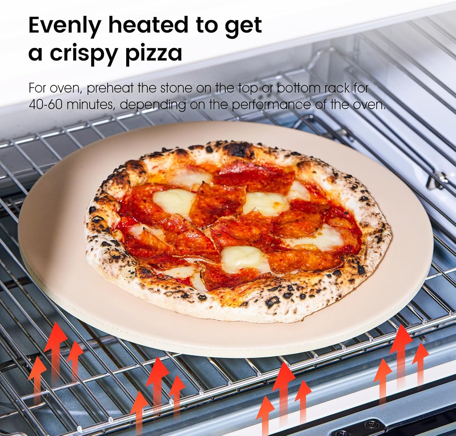 12.6" x 0.4" Coating Pizza Stone, Cordierite & Ceramic Round Pizza Stones for Oven Grill BBQ, Food Grade Baking Stone for Pizza and Bread, Outdoor Pizza Accessories for Grilling - Culinary Roots