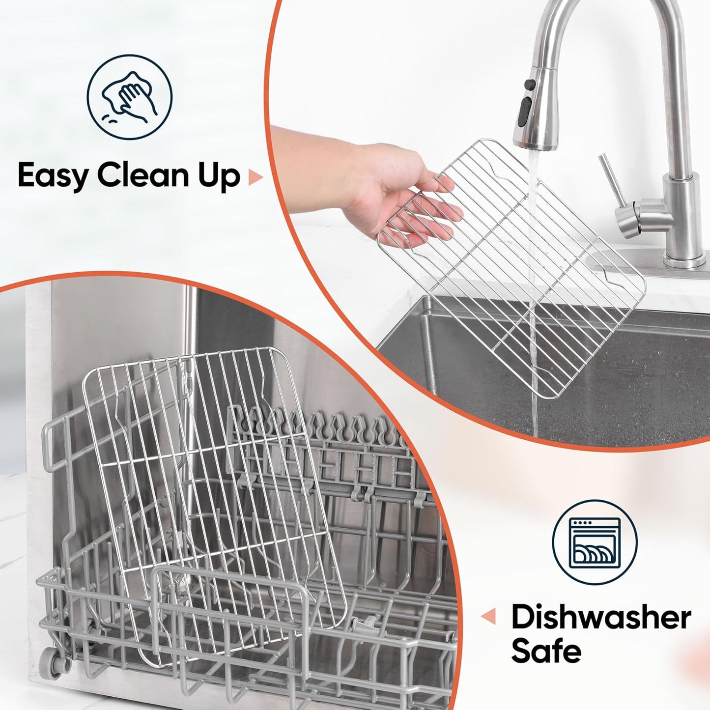 2 Pack Small Baking Cooling Racks, Homikit 9.7 * 7.5 Inch Stainless Steel Wire Rack for Cooking Roasting Grilling, Fit for Toaster Oven Pan, Non-toxic & Heavy-Duty - Culinary Roots