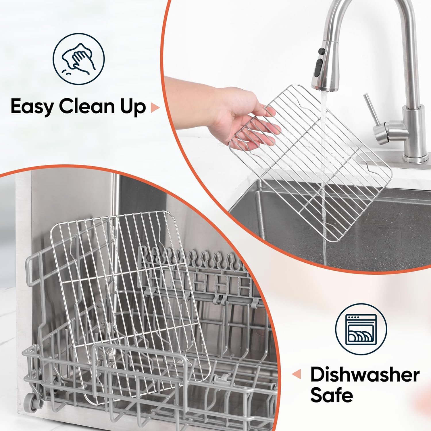 2 Pack Small Baking Cooling Racks, Homikit 9.7 * 7.5 Inch Stainless Steel Wire Rack for Cooking Roasting Grilling, Fit for Toaster Oven Pan, Non-toxic & Heavy-Duty - Culinary Roots