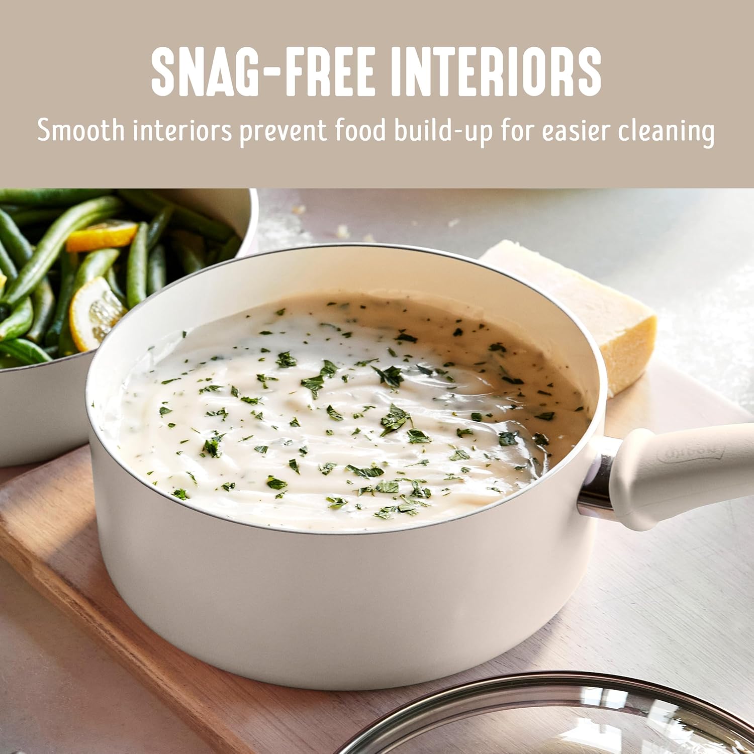 GreenLife 2 Quart Ceramic Nonstick Saucepan with Lid, PFAS-Free, Stay-Cool Handle, Multipurpose Kitchen Cooking Pot, Dishwasher & Oven Safe, Taupe - Culinary Roots