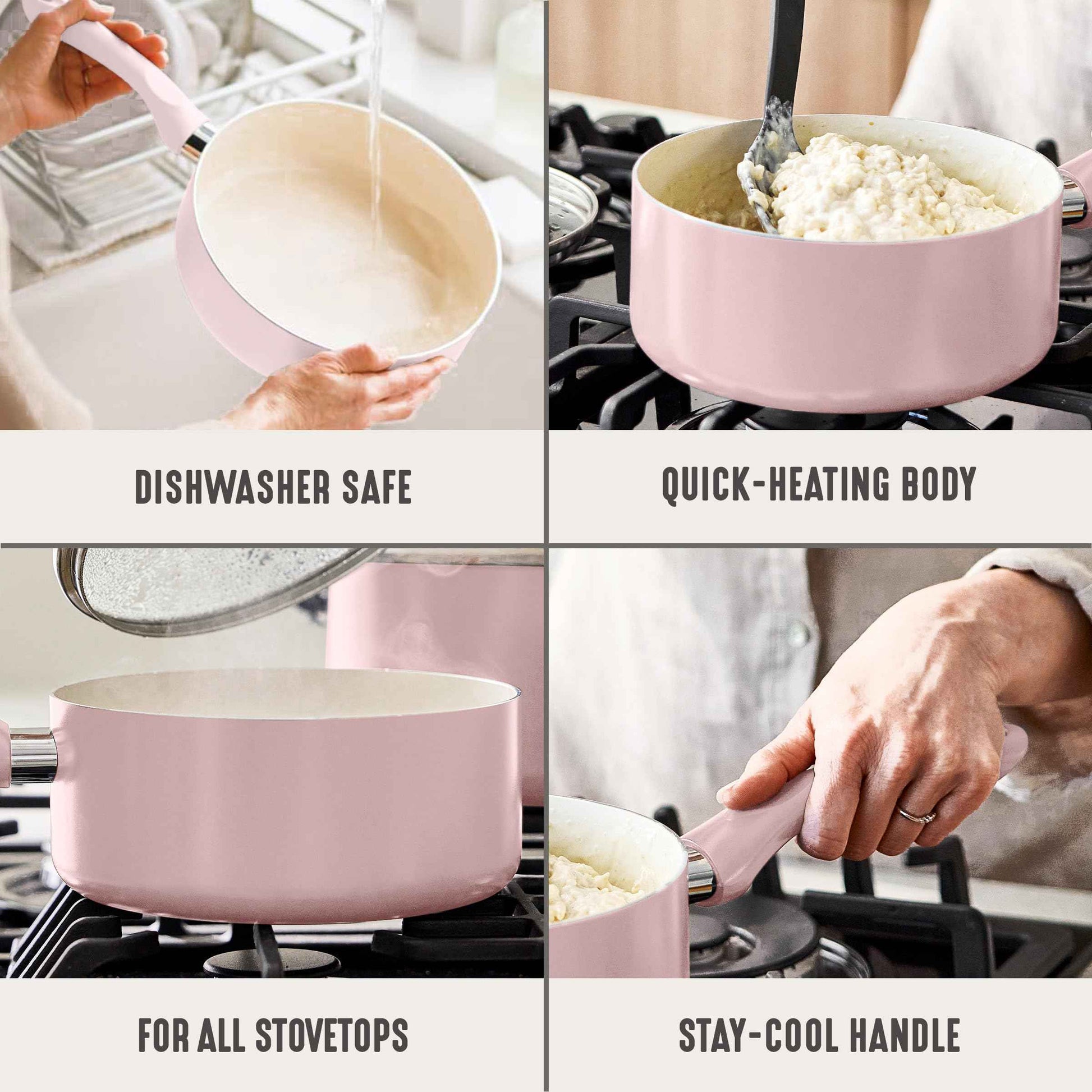 2QT Ceramic Nonstick Saucepan with Lid