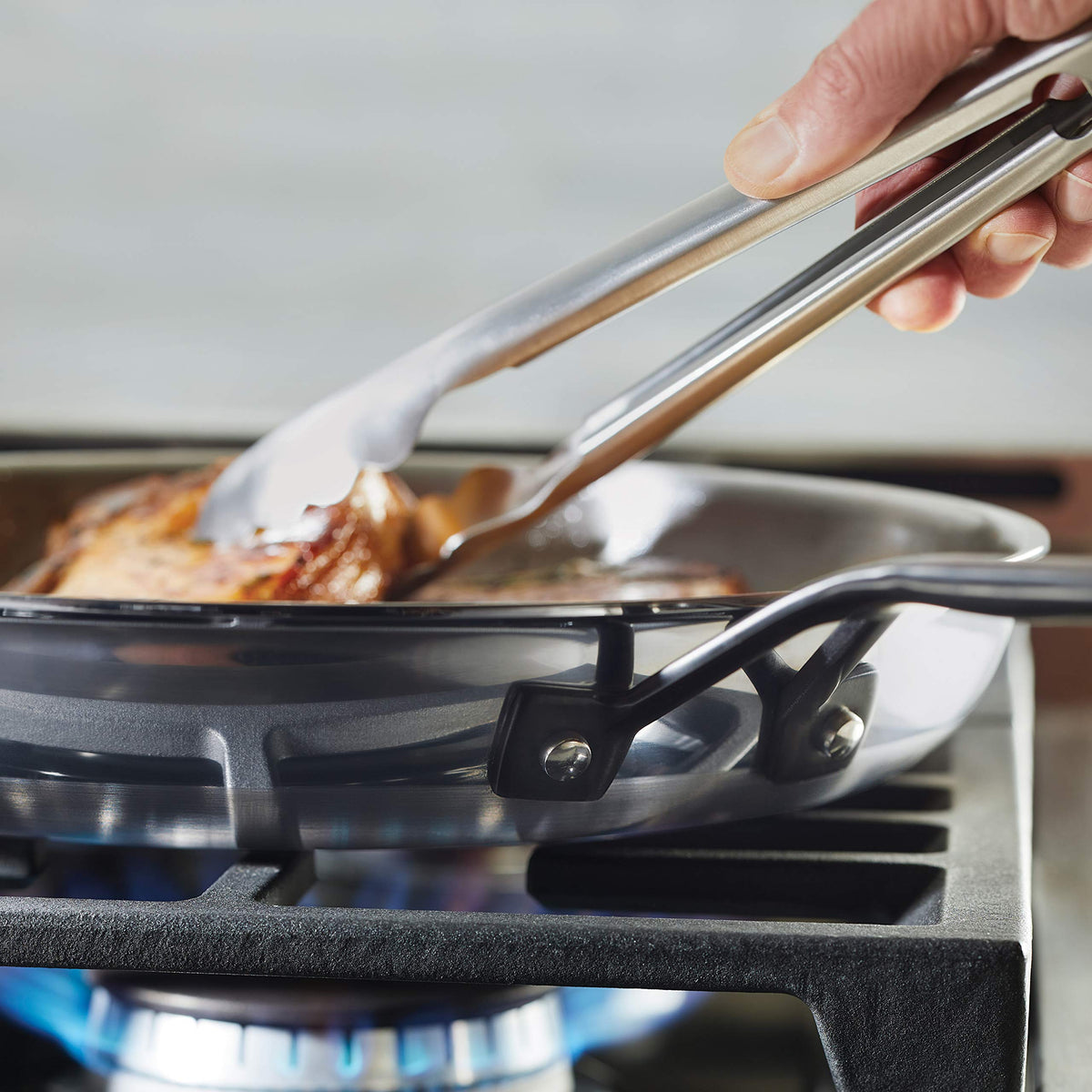 5 Ply Clad Polished Stainless Steel Fry Pan