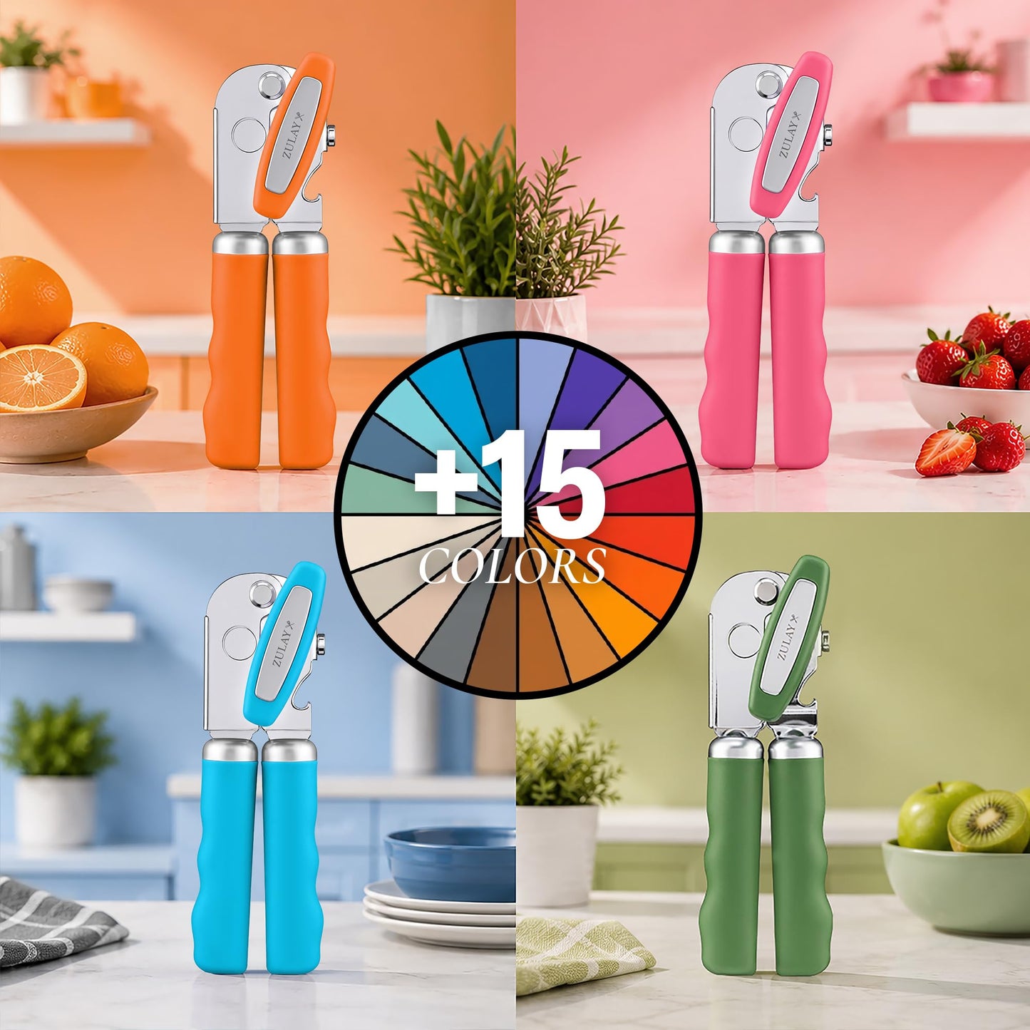 Stainless Steel Swing Open Manual Can Opener Comfortable Grip