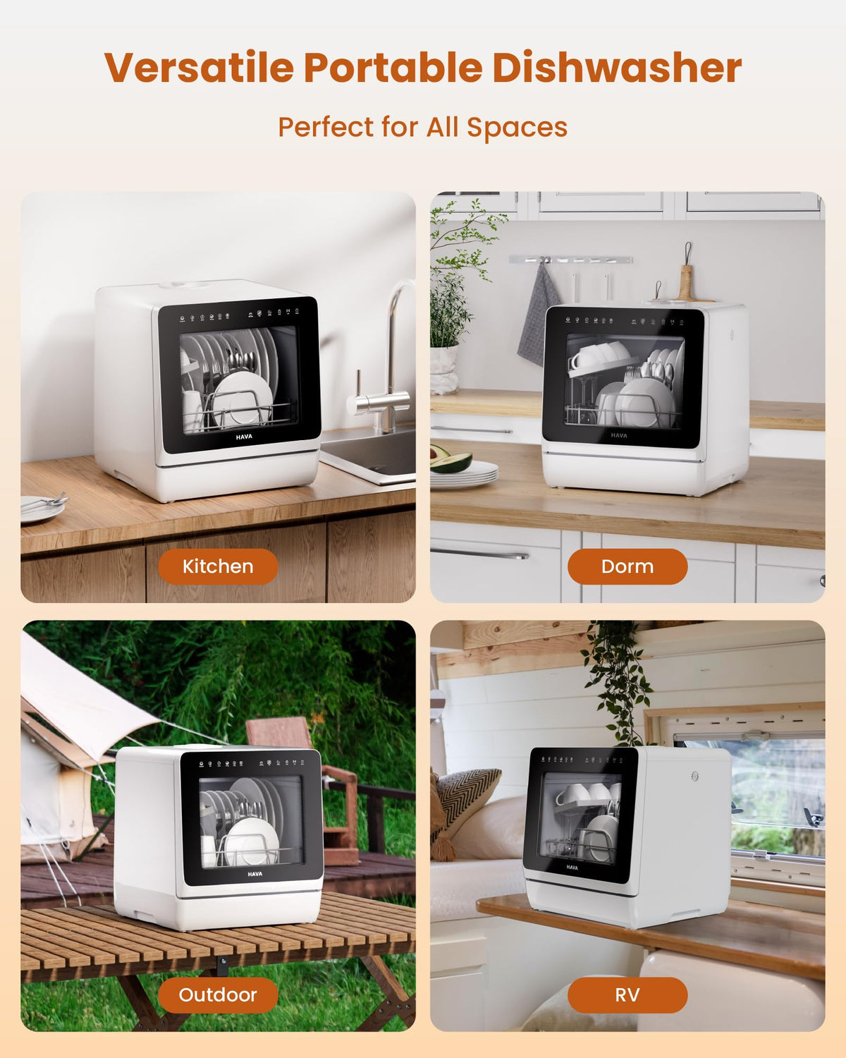 Countertop Dishwasher with Water Softener & Enhanced Energy Efficiency
