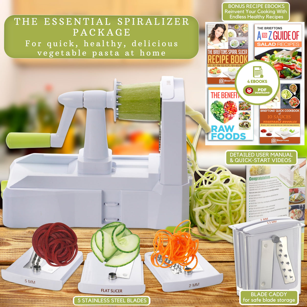 5 Blade Vegetable Spiralizer & Veggie Noodle Maker