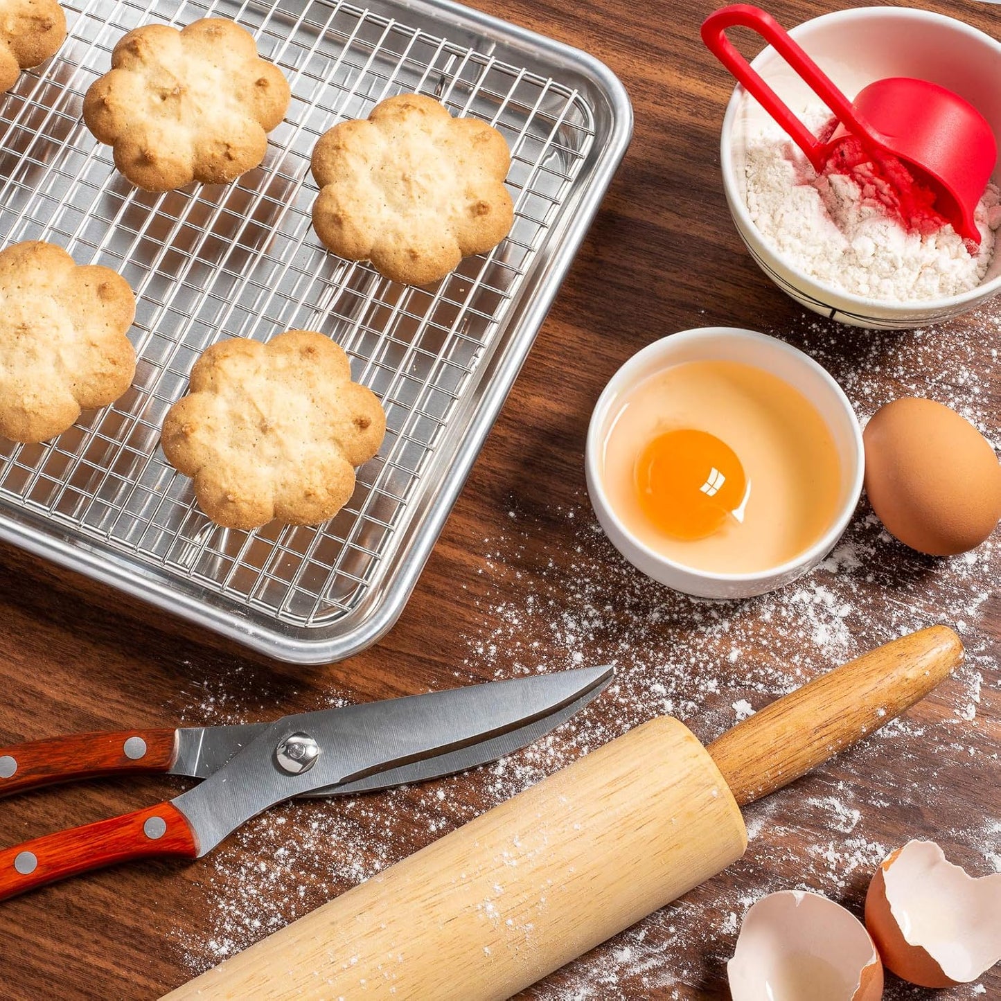 Last Confection Stainless Steel Baking & Cooling Rack - 8-1/2" x 12" (Fits Quarter Sheet Pan) - Cookie Baker's Oven Wire Rack - Culinary Roots