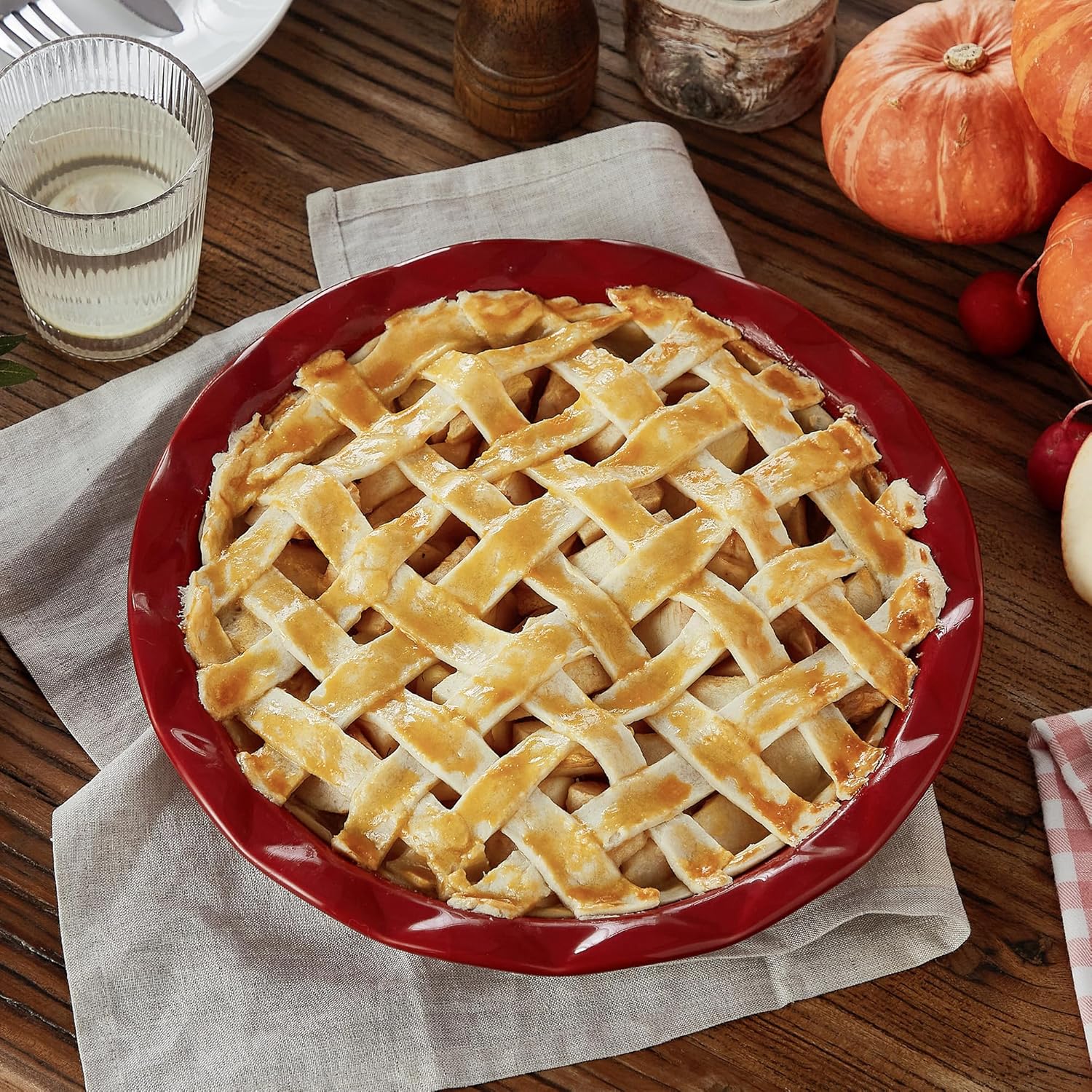 Lareina Ceramic Pie Pans for Baking, 9 Inches Pie Plate for Apple Pie, 36 Ounce Round Baking Dish, Set of 2, Thanksgiving day Gifts for Women, Red - Culinary Roots