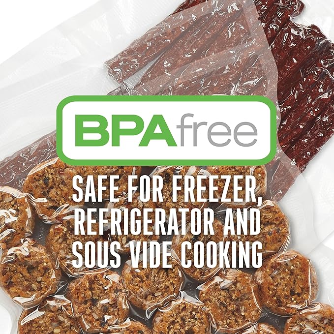 Weston Vacuum Sealer Bags, 2 Ply 3mm Thick, for NutriFresh, FoodSaver & Other Heat-Seal Systems, for Meal Prep and Sous Vide, BPA Free, 11" x 16" (Gallon), 50 count with Resealable Zipper, Clear