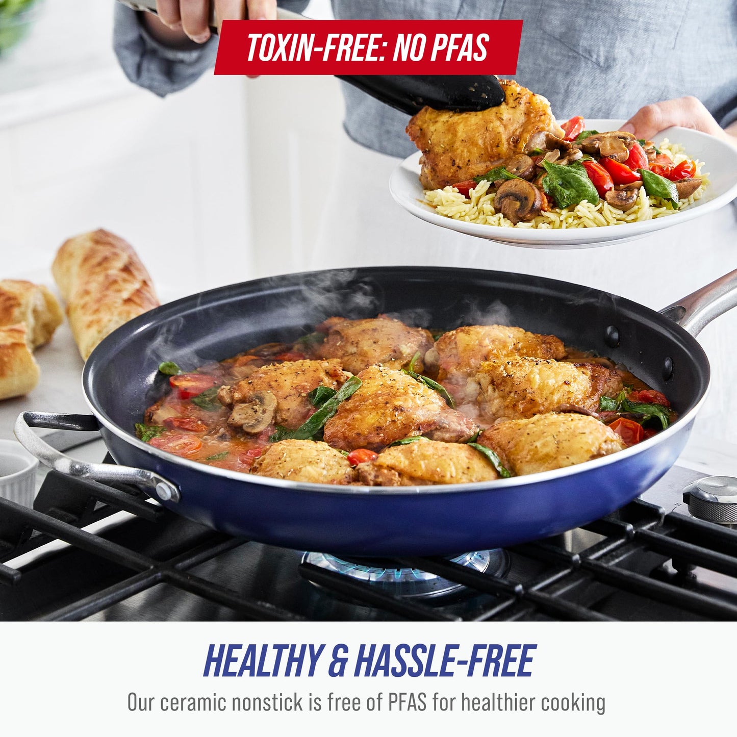 14" Diamond Infused Ceramic Nonstick Frying Pan Skillet