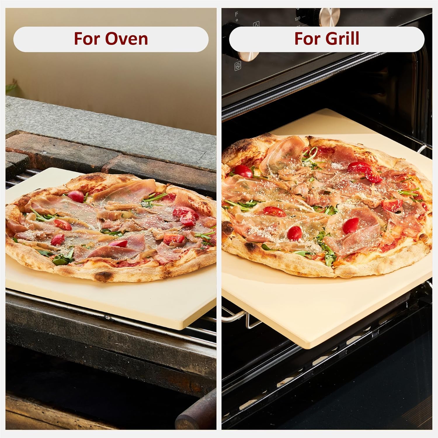 18 Inch Pizza Stone, 16x18 inch Stone for oven and grill - Durable Ceramic Pizza Stone, Heat Resistant up to 1,472°F, Perfect for Homemade Pizza, Bread and More - Culinary Roots