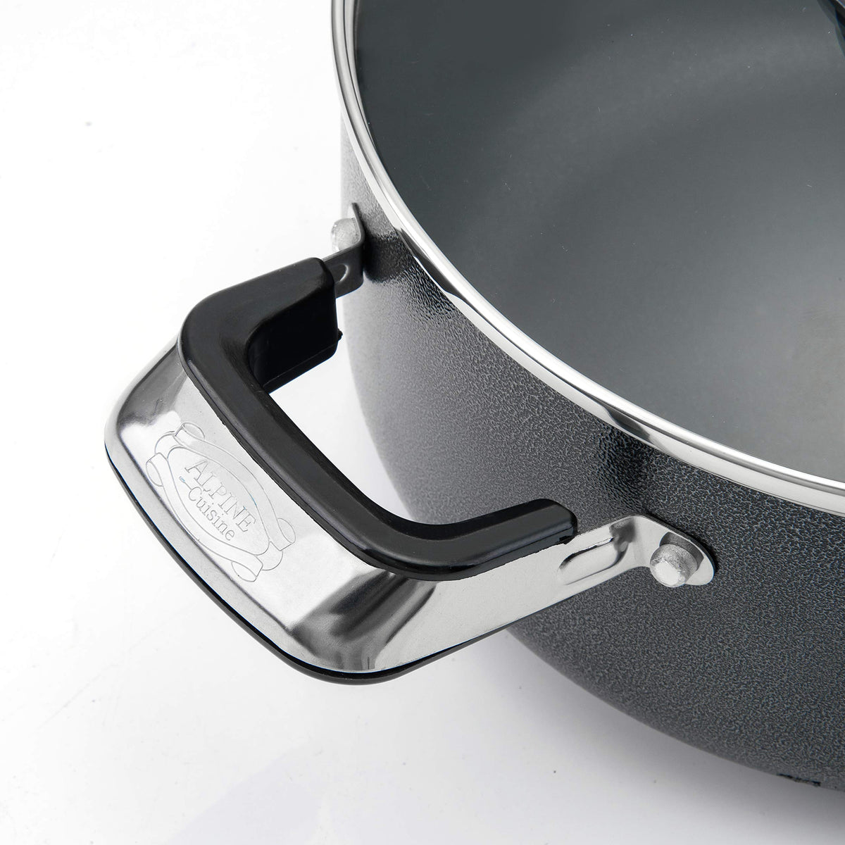 5 Quart Non stick Stock Pot with Tempered Glass Lid and Carrying Handles