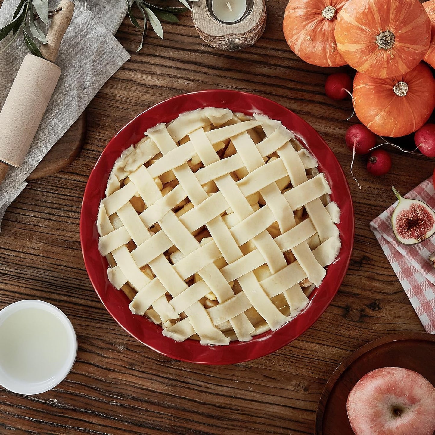 Lareina Ceramic Pie Pans for Baking, 9 Inches Pie Plate for Apple Pie, 36 Ounce Round Baking Dish, Set of 2, Thanksgiving day Gifts for Women, Red - Culinary Roots