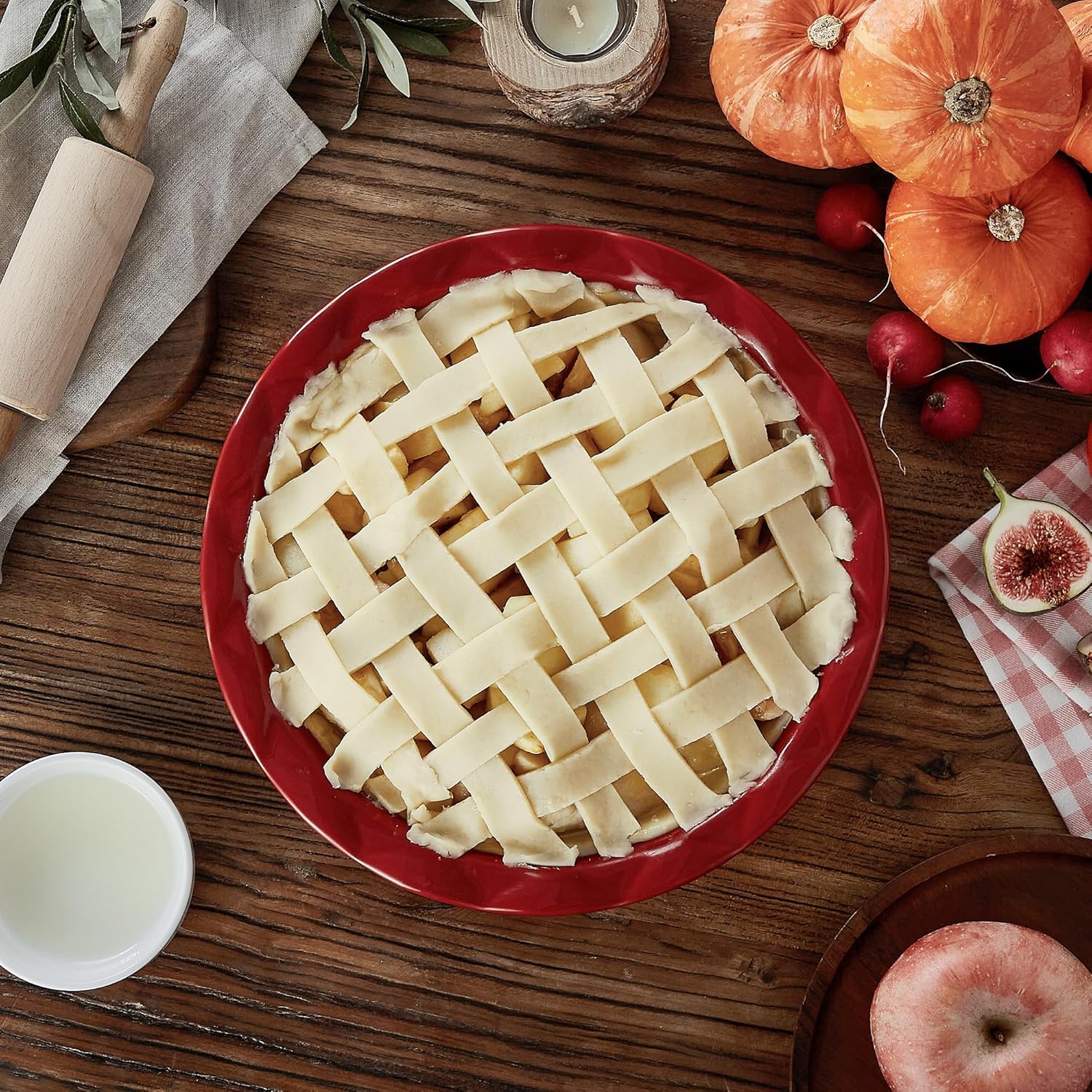 Lareina Ceramic Pie Pans for Baking, 9 Inches Pie Plate for Apple Pie, 36 Ounce Round Baking Dish, Set of 2, Thanksgiving day Gifts for Women, Red - Culinary Roots
