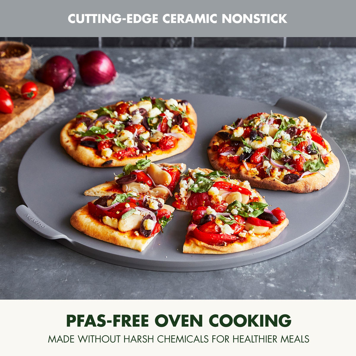 Premiere Ovenware Healthy Ceramic Nonstick 16.5" Pizza Pan