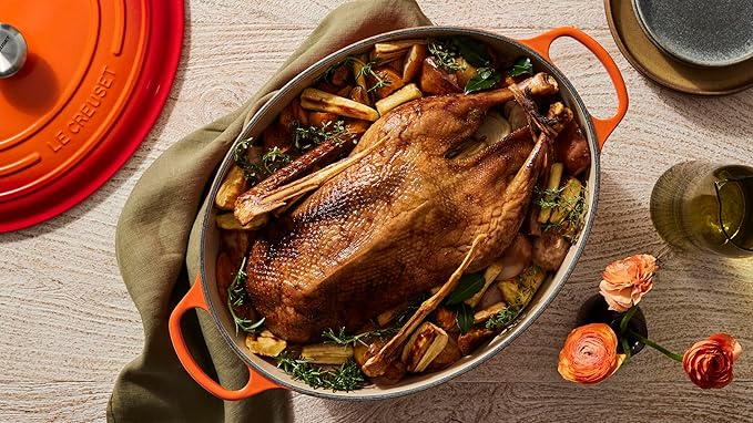 Le Creuset Enameled Cast Iron Signature Oval Dutch Oven, 15.5qt., Flame