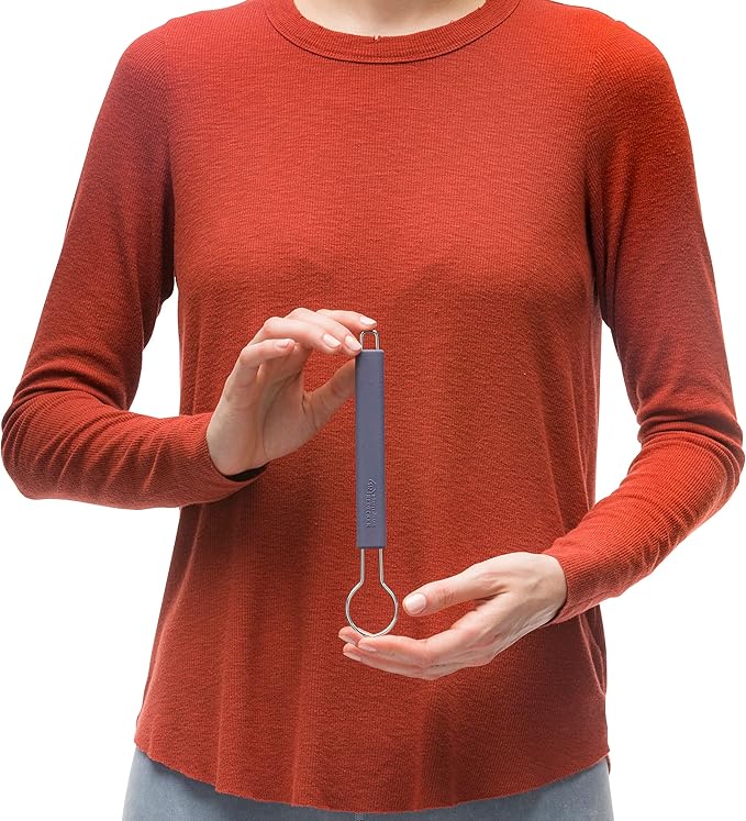 Redecker Silicone Dish Brush Bundle, Includes Interchangeable Natural Horsehair and Tampico Fiber Brush Heads, Sustainable Silicone and Stainless Steel Handle with Hanging Loop, Blue