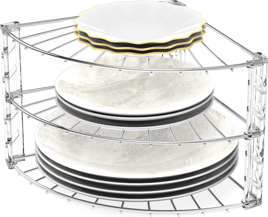 Simple Houseware 3-Tier Counter Corner Shelf Organizer, Chrome