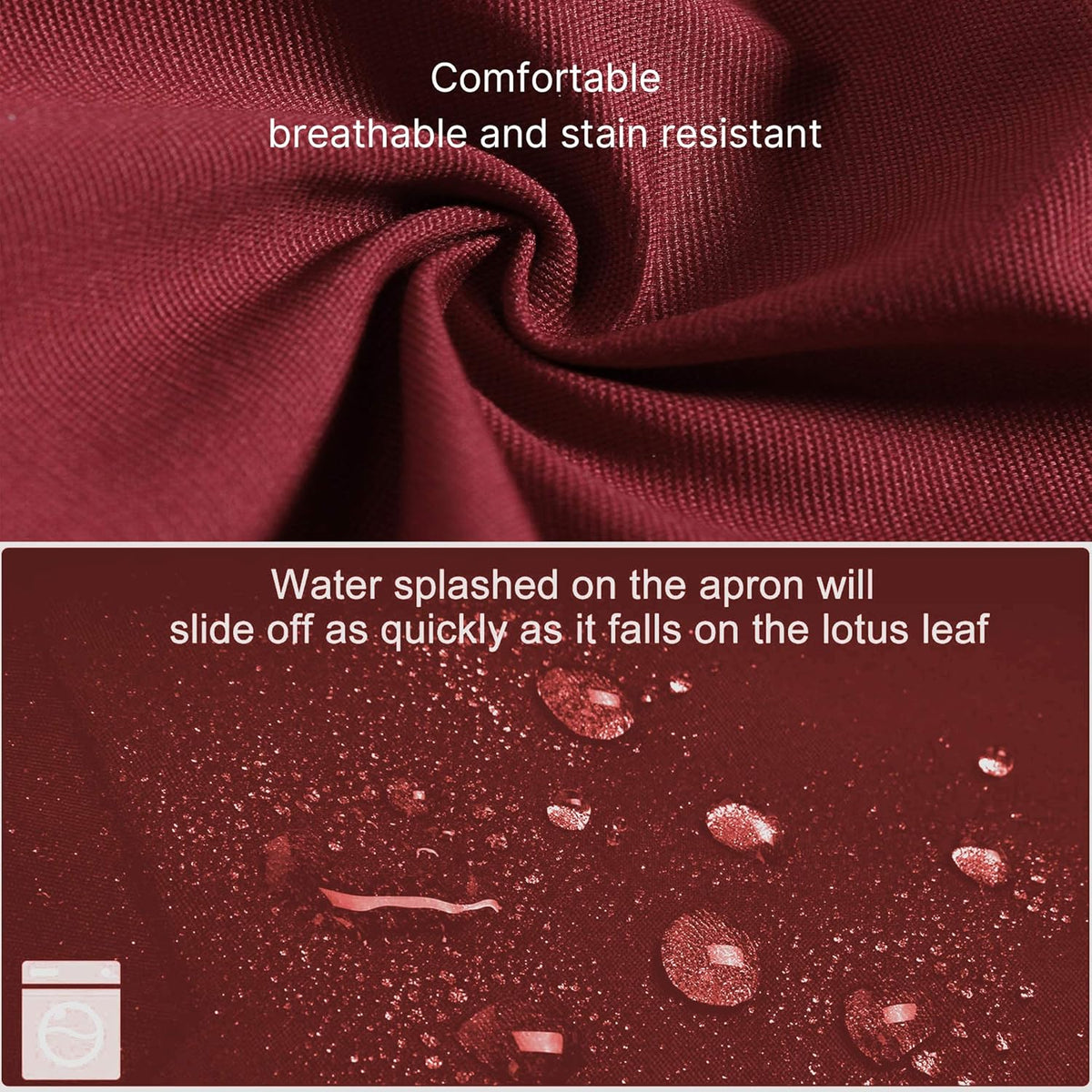 Aprons for Women Men BBQ Chef Cooking Artist Water Drop Resistant Canvas Adjustable Kitchen Apron with Pockets for Unisex Grill Baking Painting Art Stylist Dishwashing Comfortable Aprons (red)