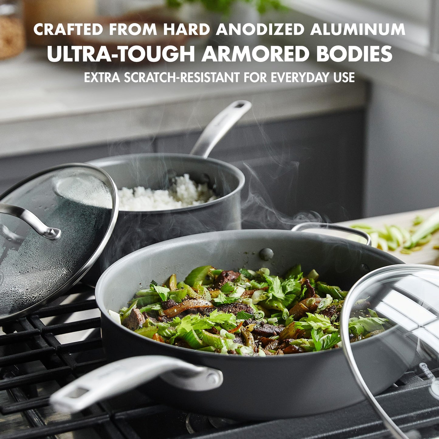 Chatham Hard Anodized Healthy Ceramic Nonstick 10 Piece Cookware Pots and Pans Set