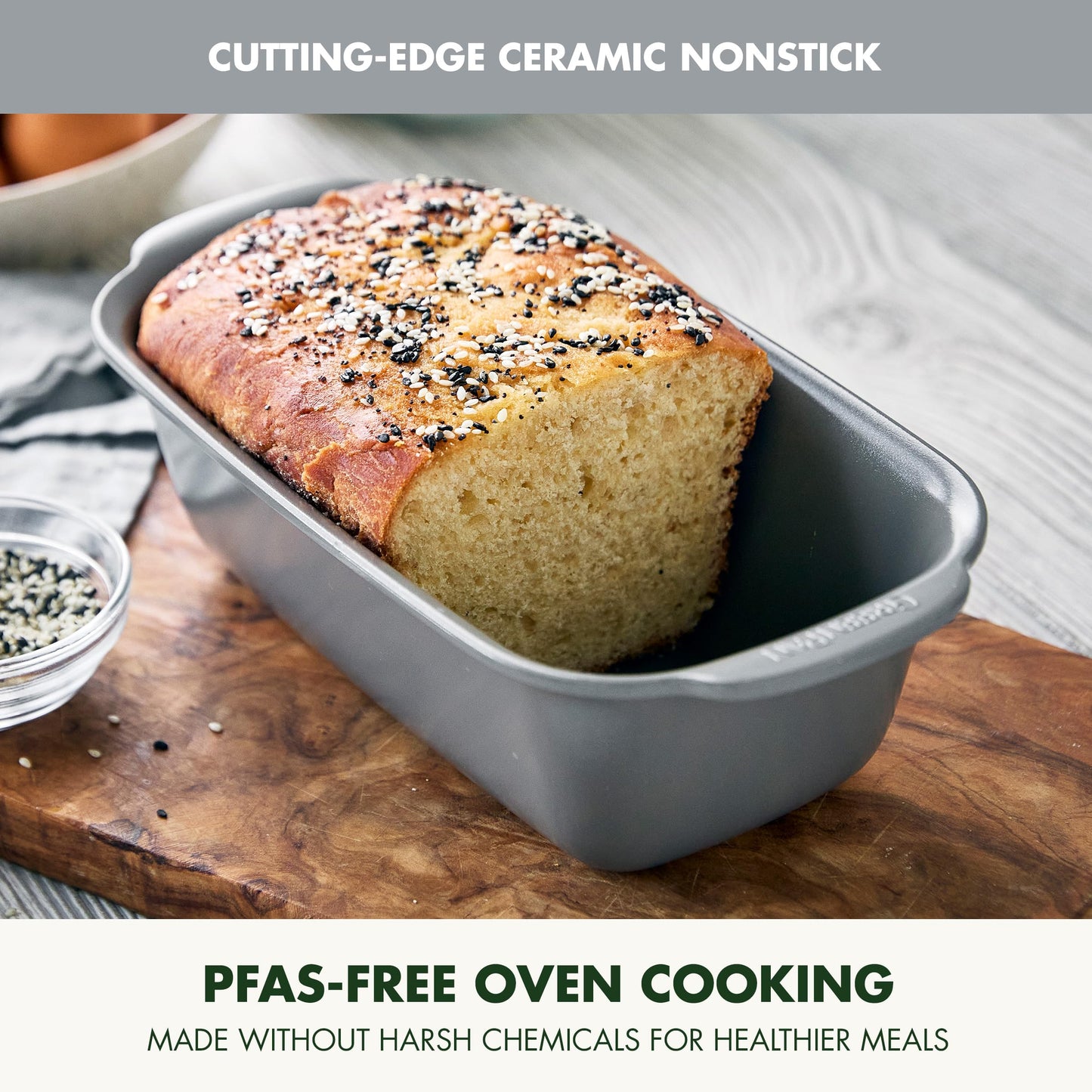 Premiere Ovenware Healthy Ceramic Nonstick 1 lb. Loaf Baking Pan