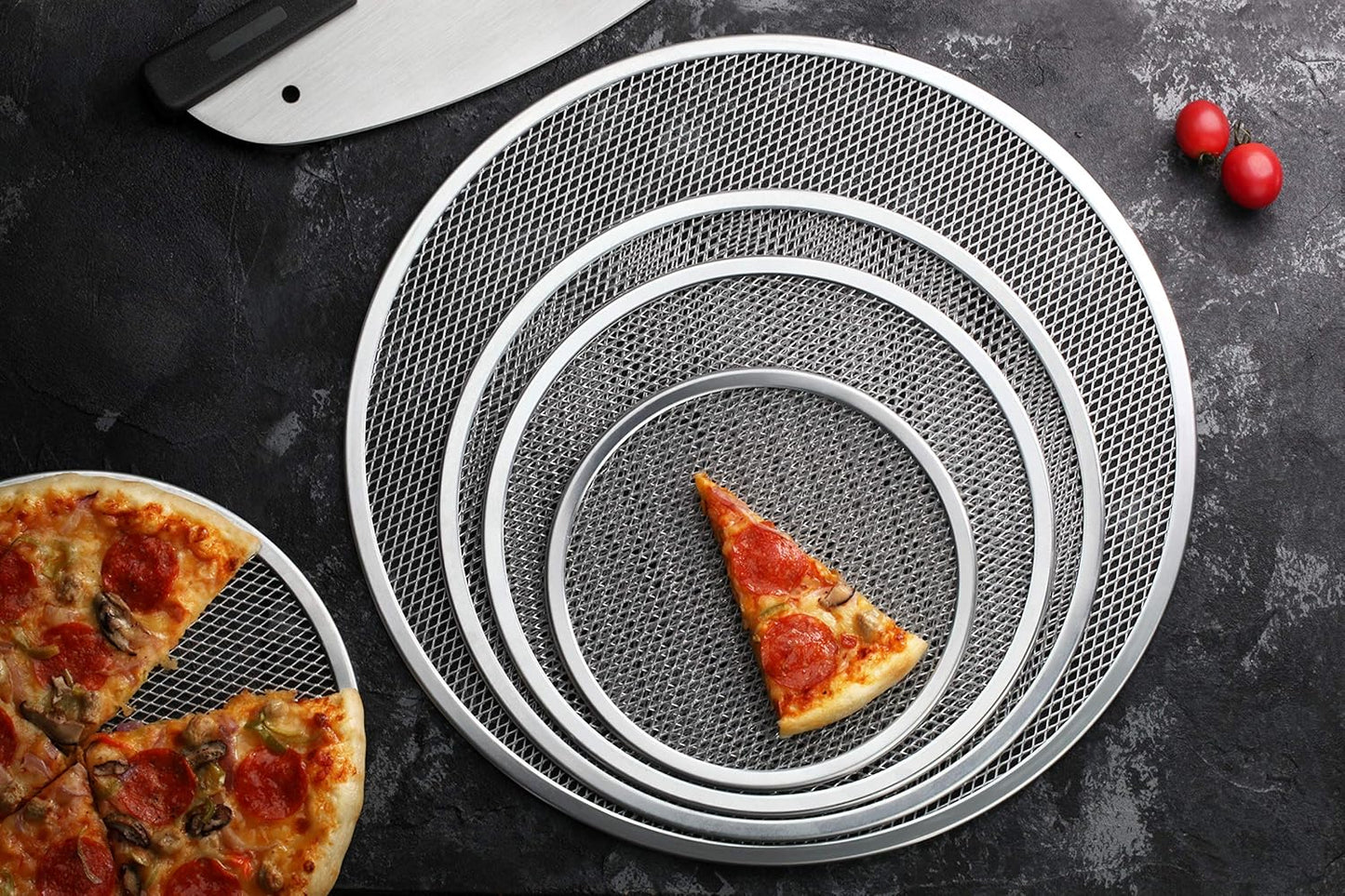 New Star Foodservice 50943 Restaurant-Grade Aluminum Pizza Baking Screen, Seamless, 10-Inch, Pack of 6 - Culinary Roots