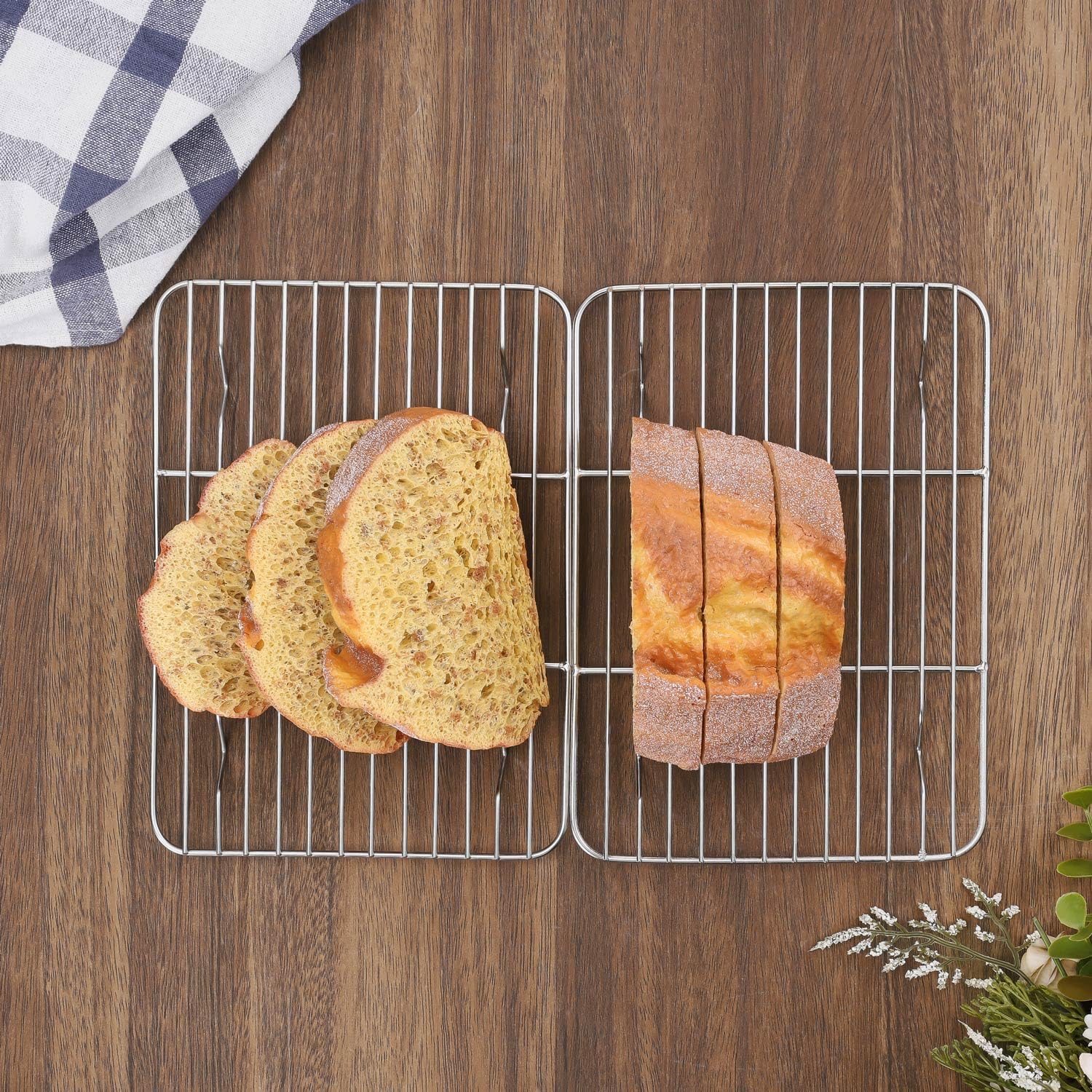2 Pack Cooling Rack for Baking, Homikit 8.7 * 6.3 Inch Small Stainless Steel Metal Roasting Grilling Cooking Racks, Fits Small Toaster Oven, Dishwasher Safe, Heavy duty & Rust Resistant - Culinary Roots